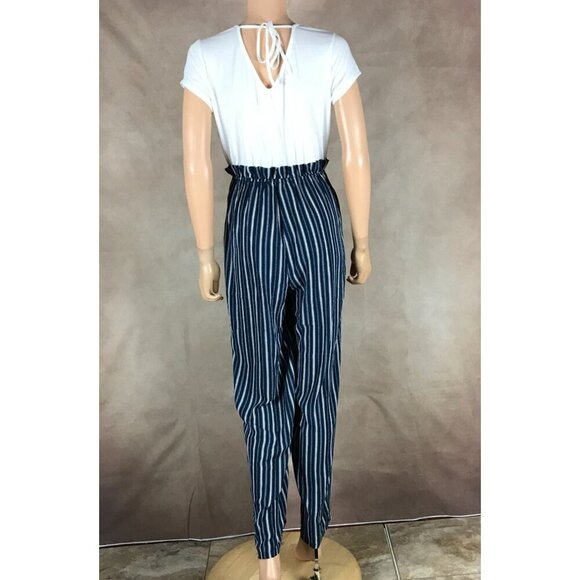 BAILEY BLUE Short Sleeve V-neck Striped Jumpsuit NWT XL - Picture 5 of 9
